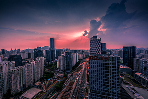 ,construction,The city,shenzhen,cityscape,Sunset,building,twilight,Travel,The office,The sky,Business,The bridge,At night,No one,finance,high building,The river.