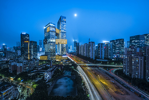 scenery,The city,color,shenzhen,Restructor,skyline,construction,building,Travel,At night,Expressway,Hyundai,traffic,Business,The office,The road,The bridge,The sky,high building