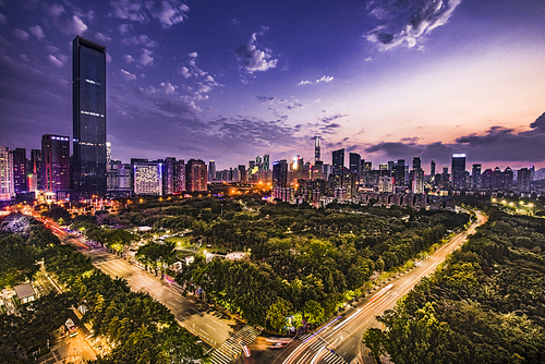 ,scenery,Travel,The city,color,shenzhen,Night Scene,Central Park,twilight,building,Sunset,The sky,traffic,high building,The office,At night,Hyundai,Business,street,Expressway.