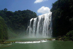 was taken at Huangguoshu Waterfall in Guizhou Province.