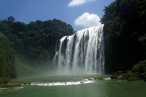 was taken at Huangguoshu Waterfall in Guizhou Province.