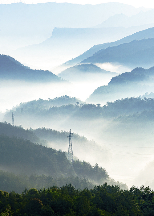 scenery,The,forest,yunhai,nikon,Nature,fog,tree,The,sky,outdoors,ki,lake,waters,Mist,xiaoshan,dawn,Daylight,summertime,light,cloud,The,valley.