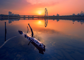 scenery,nikon,Jinzhou,Liaoning,Province,The,sky,At,night,The,bridge,No,one,reflex,The,river,twilight,Travel,The,sun,landscape,The,sea,marina,lake,silhouette,outdoors,The,city,Transportation,Systems