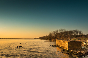 Sunset,scenery,canon,color,wuhan,xiangyang 14,I'm in charge of the bug cover,The sky,twilight,lake,Travel,The ocean,shoreline,The sun,light,outdoors,Nature,reflex,The river.