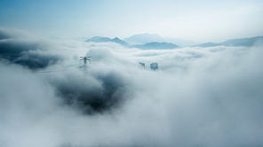 scenery,The city,yunhai,Winter,Travel,cloud,The weather,shan,fog,outdoors,Daylight,light,air,aeroplane,to fly,Tall,No one,ice