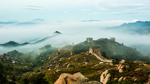 beijing,The Great Wall,scenery,canon,color,xiaoshan,outdoors,construction,rock,summertime,paladin,fog,beautiful sceneries,waters,The valley,Tourism,eyesight,The city,panorama