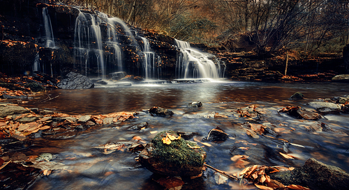 scenery,flowing water,The natural scenery.,Make a postcard for your picture.,waterfall,landscape,Travel.,fall,Sunset.,flow,outdoors,rock,Pictures.,dawn,At night.,ki,Winter.,reflex,sports,tree