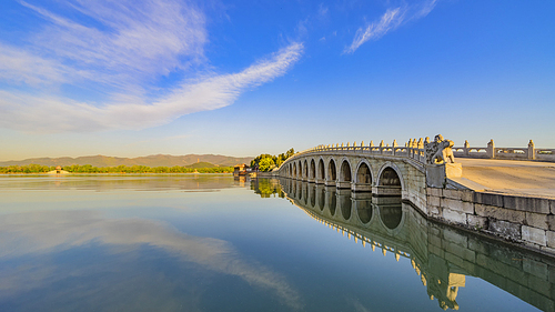 beijing.,History..,scenery.,summer palace.,color.,Travel..,outdoors.,The bridge..,lake.,construction.,Sunset..,landscape.,dawn.,At night..,Daylight..,twilight.,summertime.,Nature..,The city..,beautiful sceneries