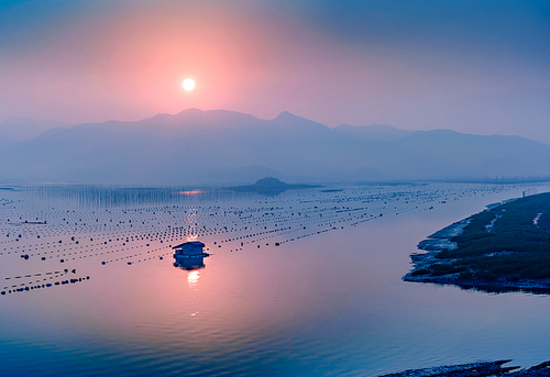yangzhou,scenery,Travel.,nikon,color,hirohito,dawn,Nature.,summertime,The ocean.,shoreline,landscape,The beach.,outdoors,twilight,seascape,Comfortable weather.,At night.,Calm down.