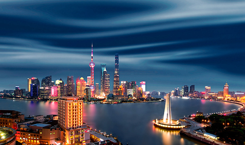 shanghai,scenery,Long exposure.,nikon,RAW,Climb the stairs.,I love climbing up the stairs.,waters,No one.,twilight,Travel.,Sunset.,The sky.,At night.,The bridge.,building,Business.,Lighted.,The city.,high building