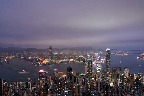 홍콩, 야경, 도시, 풍경