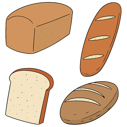 vector set of bread