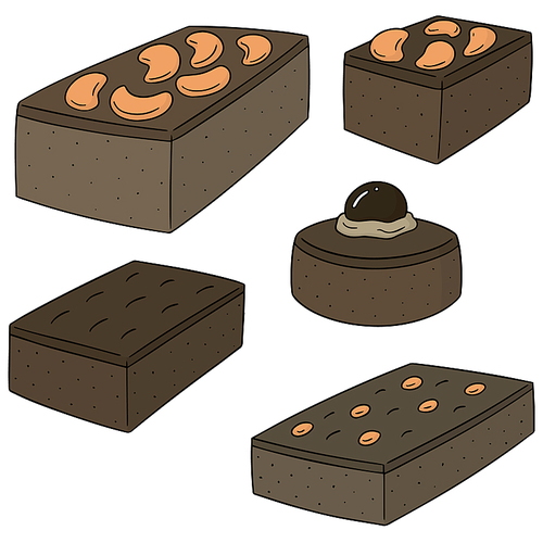 vector set of brownie