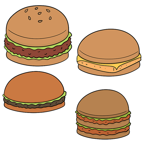 vector set of burger