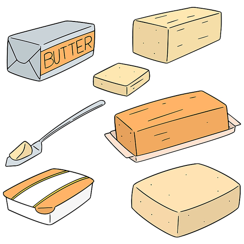 vector set of butter