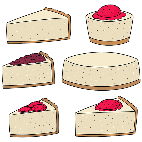 vector set of cheese cake
