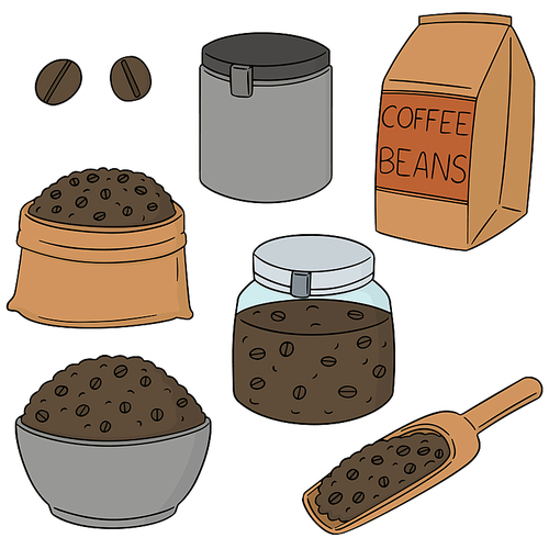 vector set of coffee beans