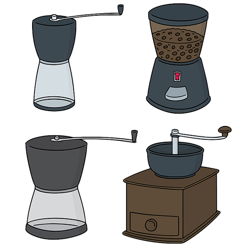 vector set of coffee grinder