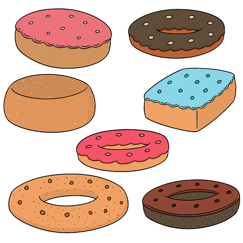 vector set of donut