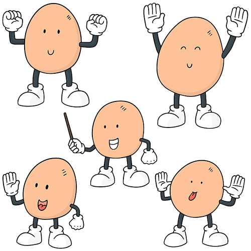 vector set of egg cartoon