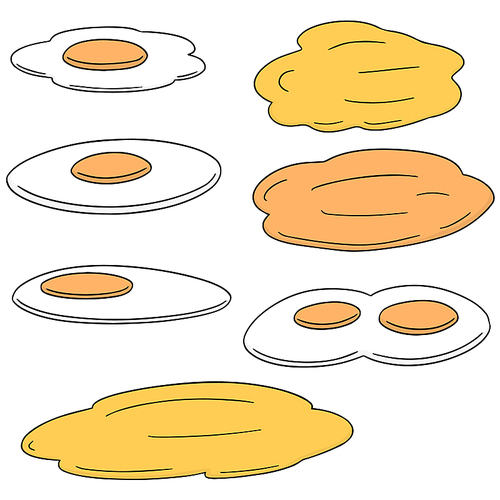 vector set of fried egg