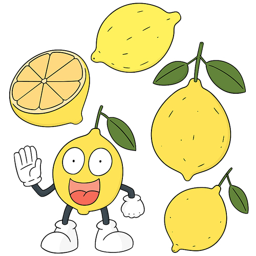 vector set of lemon