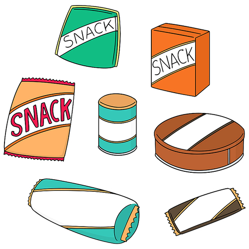 vector set of snack