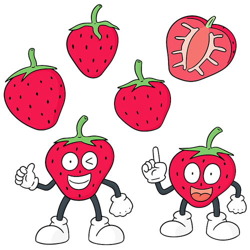 vector set of strawberry