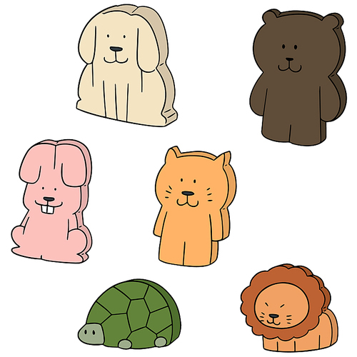 vector set of animal eraser