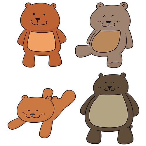 vector set of bear