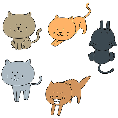 vector set of cats