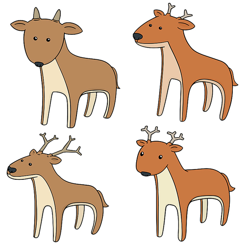 vector set of deer