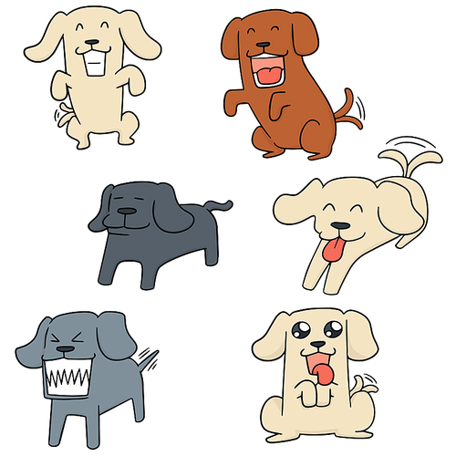 vector set of dog