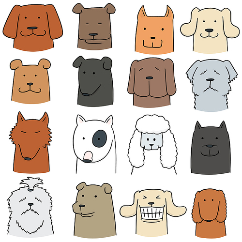 vector set of dog