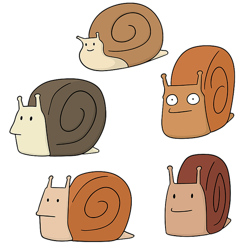 vector set of snail