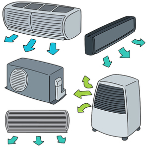 vector set of air conditioner