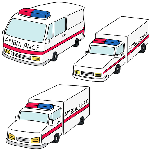 vector set of ambulance