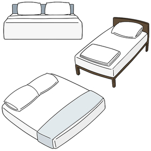 vector set of bed