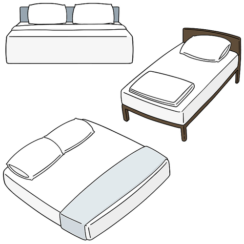 vector set of bed