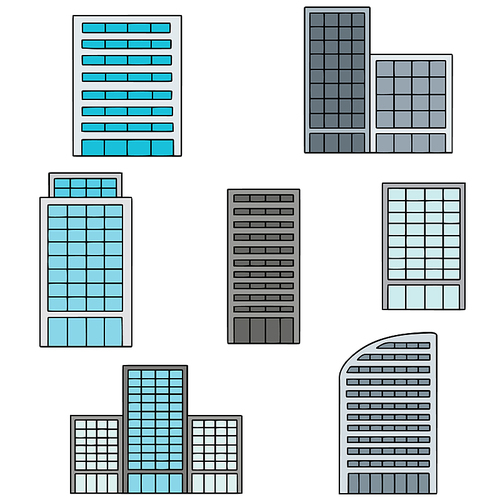 vector set of building