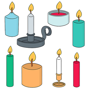 vector set of candle