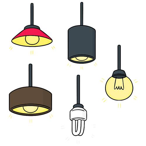 vector set of ceiling lamp