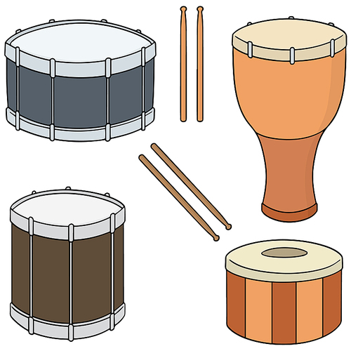 vector set of drum