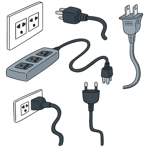 vector set of plugs