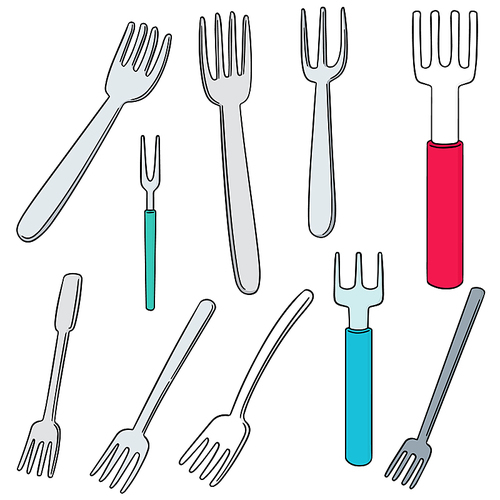 vector set of fork