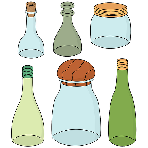 vector set of bottle