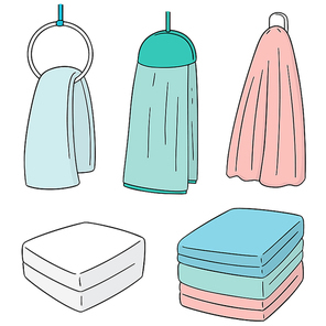 vector set of hand towel