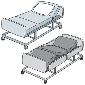 vector set of hospital bed
