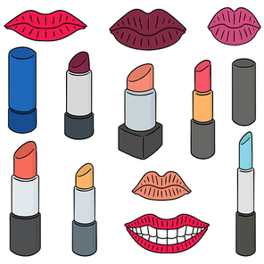 vector set of lipsticks