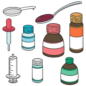 vector set of liquid medicine